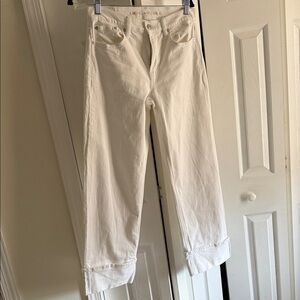 American Eagle Outfitters Women's White Straight Leg Jeans